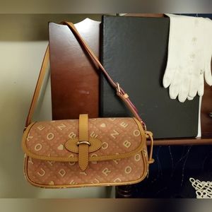 Dooney & Bourke crossword flap pink shoulder bag/purse